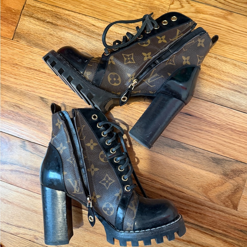 Louis Vuitton Black and Brown Ankle Boots